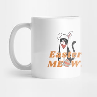 Happy Easter Funny cat wearing bunny costume. Mug